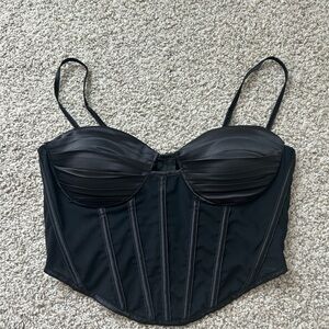 Black Corset Top with Straps